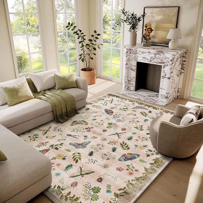 Machine Washable Rugs for Living Room: 6x9 Area Rugs Bedroom Rug Stain by palohom