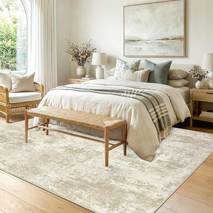 RELEANY Washable Area Rugs 6'x9' Non-Slip Modern Abstract Soft - Image 3