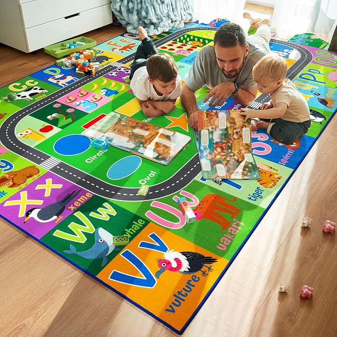 HOMORE Kids Rug, 9x12 Large Educational Rugs - Image 2