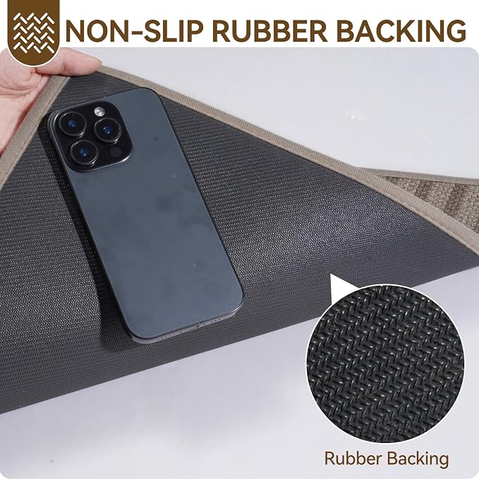 Front Door Mat 36'x59'', Absorbent Dirt Resist Washable Non Slip Low-Profile - Image 4