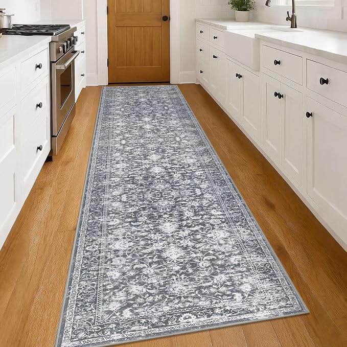 KILOCOCO Runner for Hallway 3x14 Runner Rug Printed Vintage Floral Washable Rug - Image 8