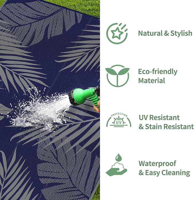 GENIMO Outdoor Rug 9' x 18' Waterproof - Image 6