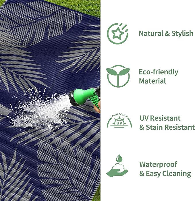 GENIMO Outdoor Rug 9' x 12' Waterproof - Image 6