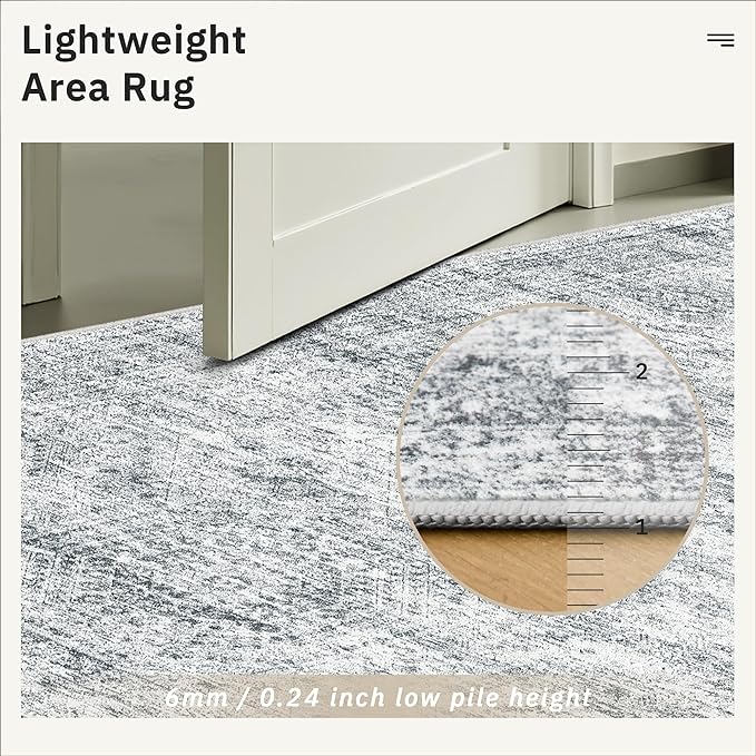Soalmost 7x9 Area Rug for Living Room Washable Abstract Vintage Soft Thin - Image 8