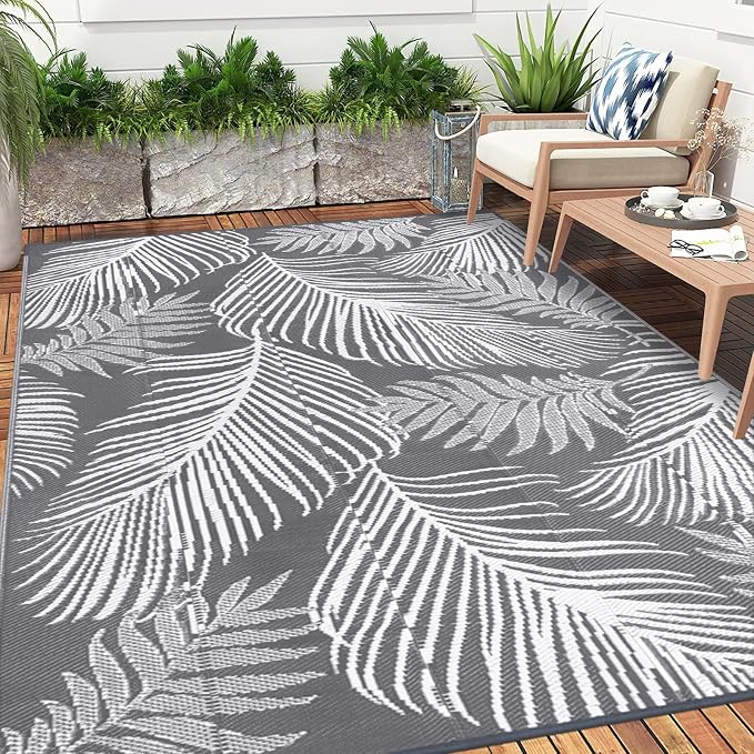 Pauwer Waterproof Outdoor Rug 6x9, Reversible Plastic Straw Patio Camping Rug - Image 8