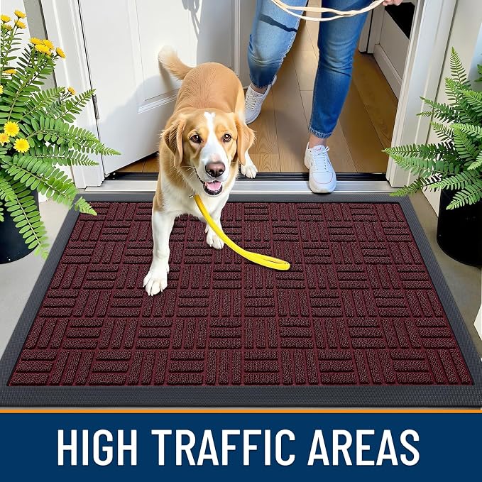 OLANLY Front Door Mat Outside Entrance 59x23, Heavy Duty Sturdy Natural Rubber - Image 6