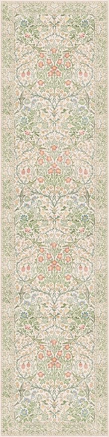 Washable Beige Green 2x10 Runner Rug - Image 3