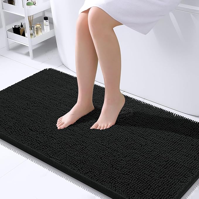OLANLY Large Bathroom Rugs 40x24, Extra Soft Absorbent Chenille Bath Rugs by OLANLY