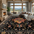 RELEANY Area Rugs Large 10'x14' Washable Non-Slip, Floral Vintage Distress by RELEANY