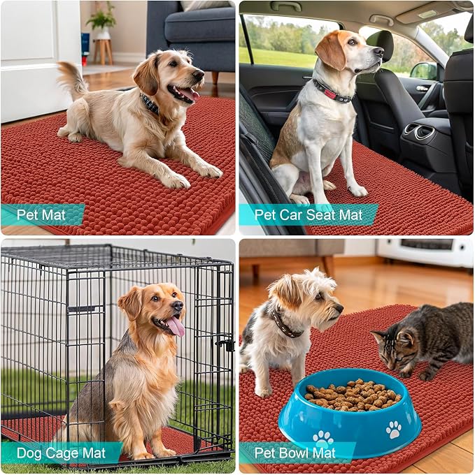 OLANLY Dog Door Mat for Muddy Paws 47x24, Absorbs Moisture and Dirt, Absorbent - Image 7