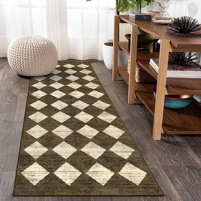 Lahome Zelie Washable Kitchen Runner Rug 2x6, Moroccan Trellis Non Skid Low by Lahome