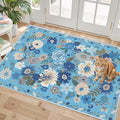 Floral Washable Rug for Entryway, 2x3 Kitchen Mat Ultra-Thin Soft, Non-Slip by WelcometoBabovid