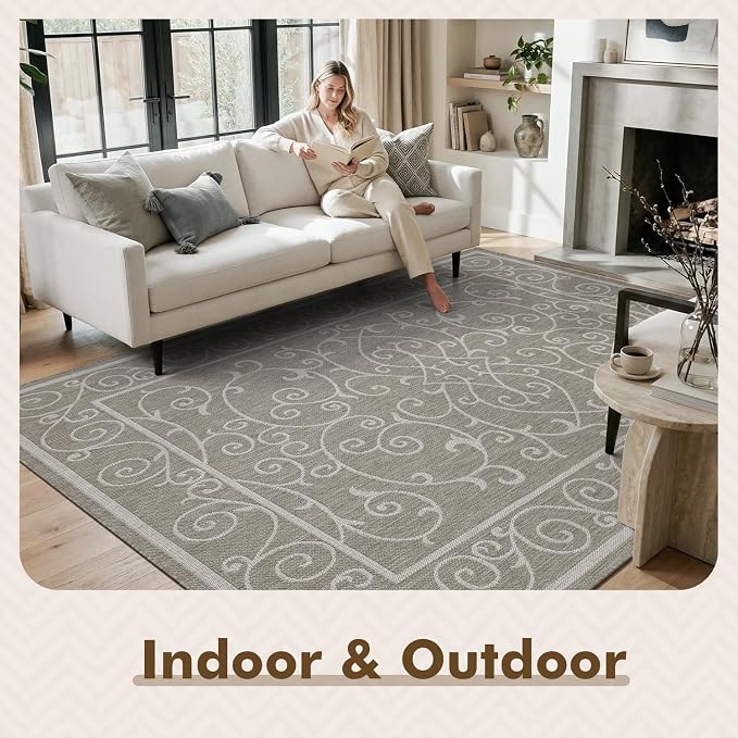 MontVoo-Outdoor Rug-Patio Rug 5x7 ft Polypropylene Indoor Outdoor Rugs Outdoor - Image 3