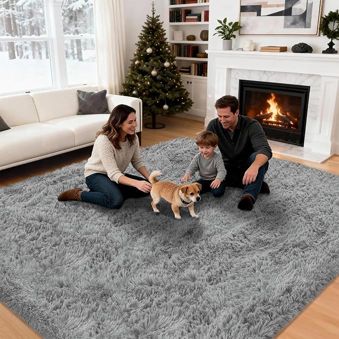 5x7 Area Rug for Living Room: Ultra Soft Fluffy Rug Modern Large Thicked Shag - Image 4