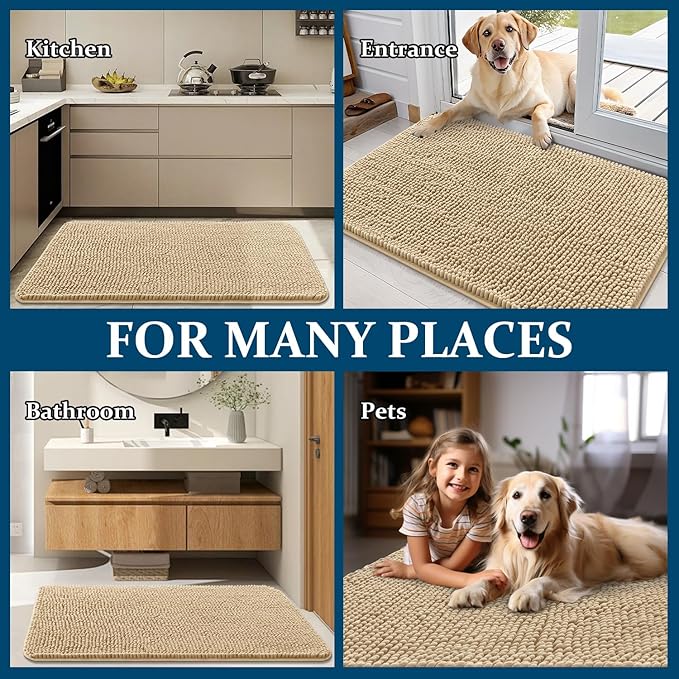 OLANLY Dog Door Mat for Muddy Paws 70x35, Absorbs Moisture and Dirt, Absorbent - Image 8
