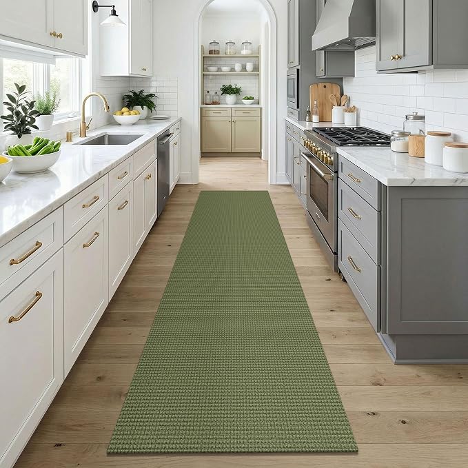 KOZYFLY Cotton Runners for Hallway 3x9, Wide Washable Runner Rug, Woven Non - Image 2