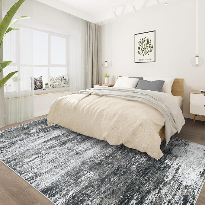 Washable Rug 6x9 Area Rugs for Living Room: Neutral Soft Rug Abstract Non Slip - Image 8