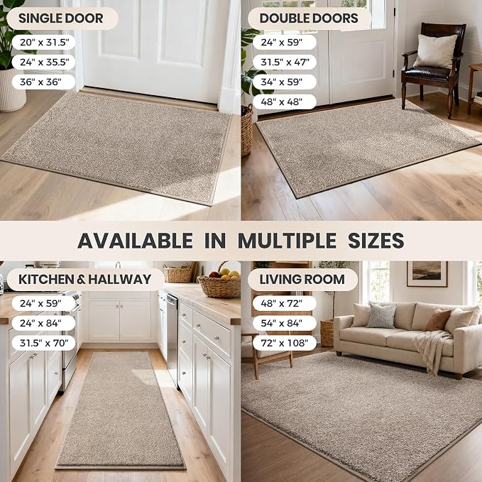 PURRUGS Easy Care Area Rug 6ft x 9ft, Non-Slip Washable Entryway Rug, Stain - Image 9