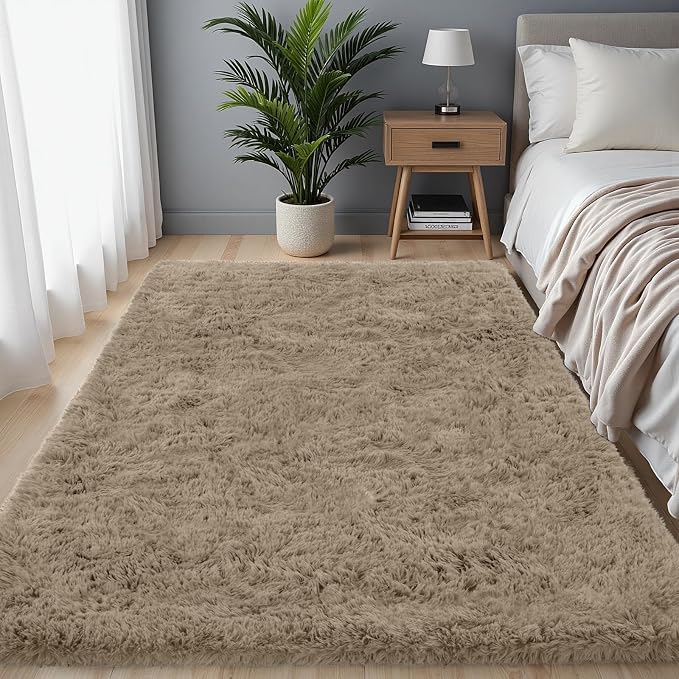 4x6 Area Rug for Living Room, Ultra Soft Fluffy Shag Rugs for Bedroom, Non-Slip - Image 2