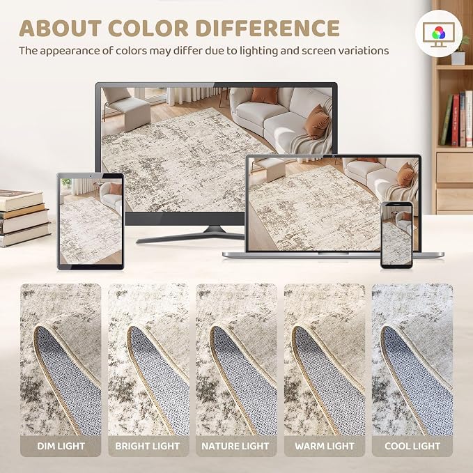 UERMEI 10x14 Washable Area Rug - Image 6