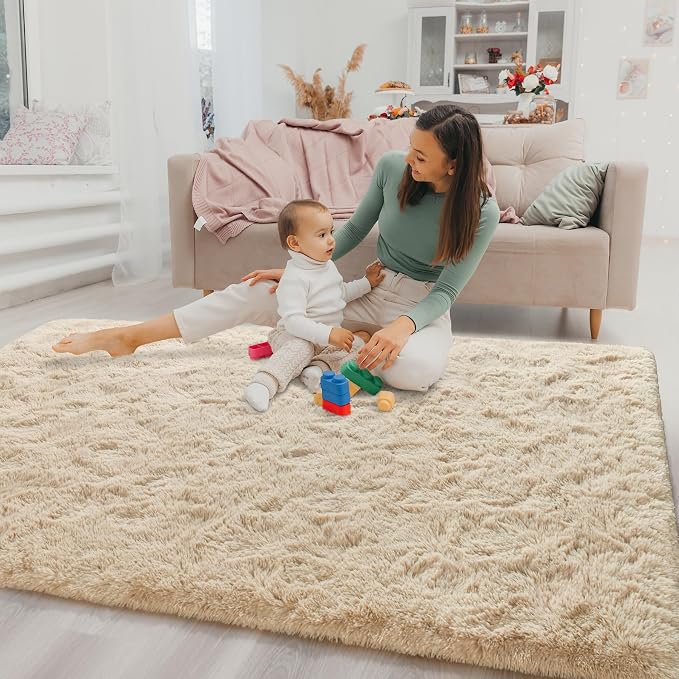 Chicrug Soft Area Rugs for Bedroom Living Room Plush Fluffy Rug 4x6 Feet - Image 3