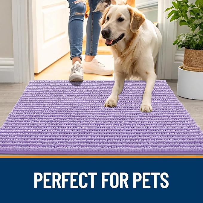 OLANLY Dog Door Mat for Muddy Paws 24x16, Ultra Absorbent Chenille Mud Doormat - Image 6