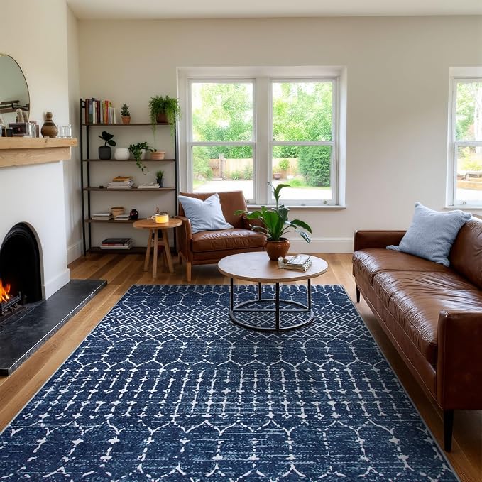 Lahome Moroccan Living Room Rug 9x12 Non-Slip Washable Ultra-Thin Soft Large - Image 6