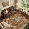 RELEANY Area Rugs 6'x9' Washable Non-Slip, Floral Vintage Distress Medallion by RELEANY