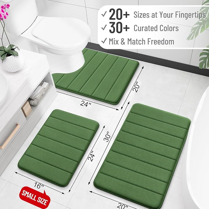OLANLY Memory Foam Bath Mat 40x32, Super Soft Absorbent Bathroom Rugs, Quick Dry - Image 2