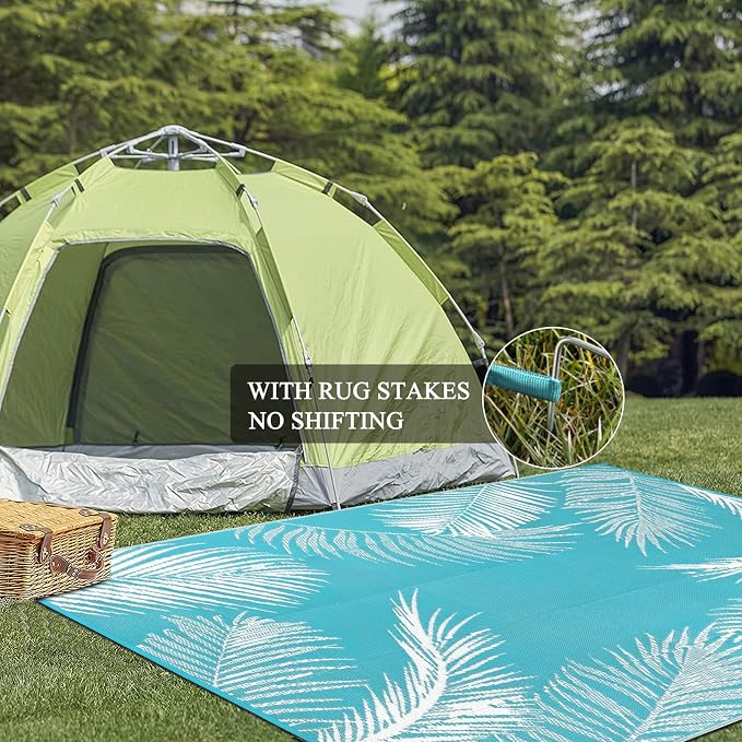 Pauwer Waterproof Outdoor Rug 6x9, Reversible Plastic Straw Patio Camping Rug - Image 8
