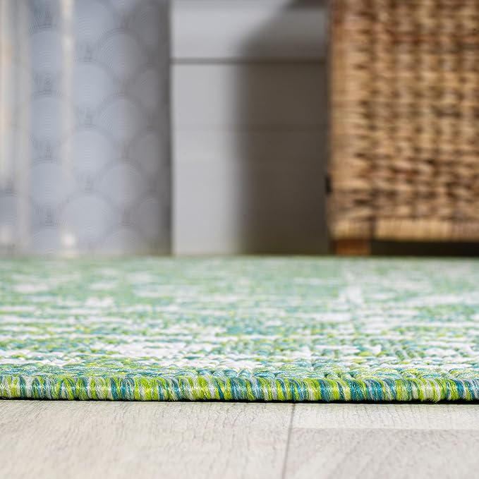 JONATHAN Y Boho Medallion Indoor Outdoor Runner Rug 2X8 Cream/Green, Malta - Image 4