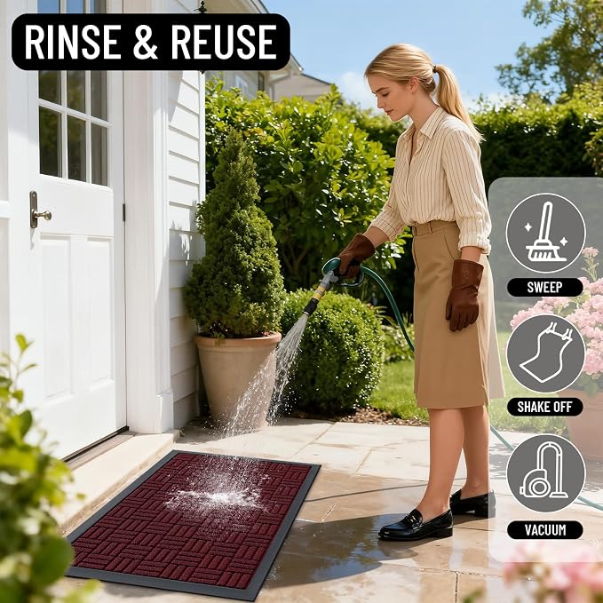 OLANLY Front Door Mat Outside Entrance 71x47, Heavy Duty Sturdy Natural Rubber - Image 8