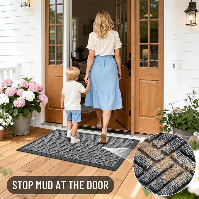 OLANLY Front Door Mat Outside Entrance 29.5x17, Heavy Duty Sturdy Natural - Image 8