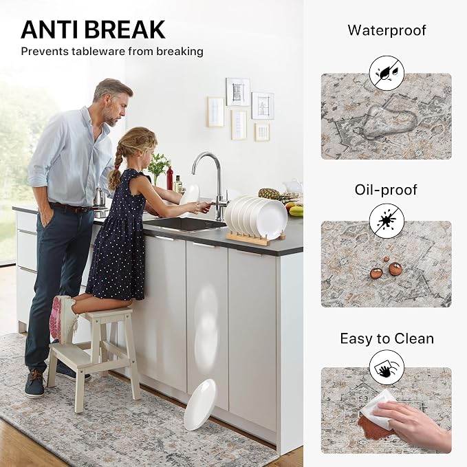 GENIMO Kitchen Mats for Floor 2PCs, Washable Anti Fatigue Mat for Cushioned - Image 5