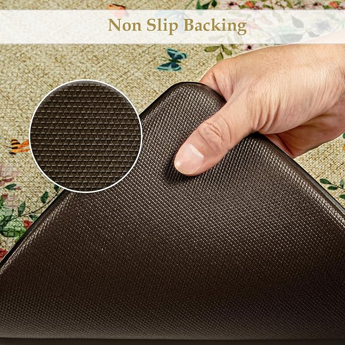 KIMODE Kitchen Mats Cushioned Anti Fatigue, Summer Farmhouse Flower Kitchen - Image 4