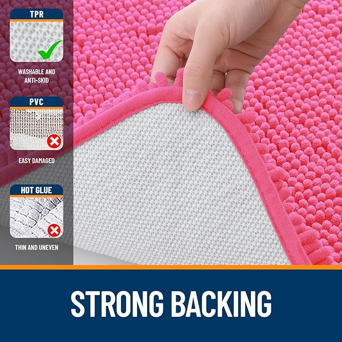 OLANLY Small Bathroom Rugs 24x16, Extra Soft Absorbent Chenille Bath Rugs - Image 6