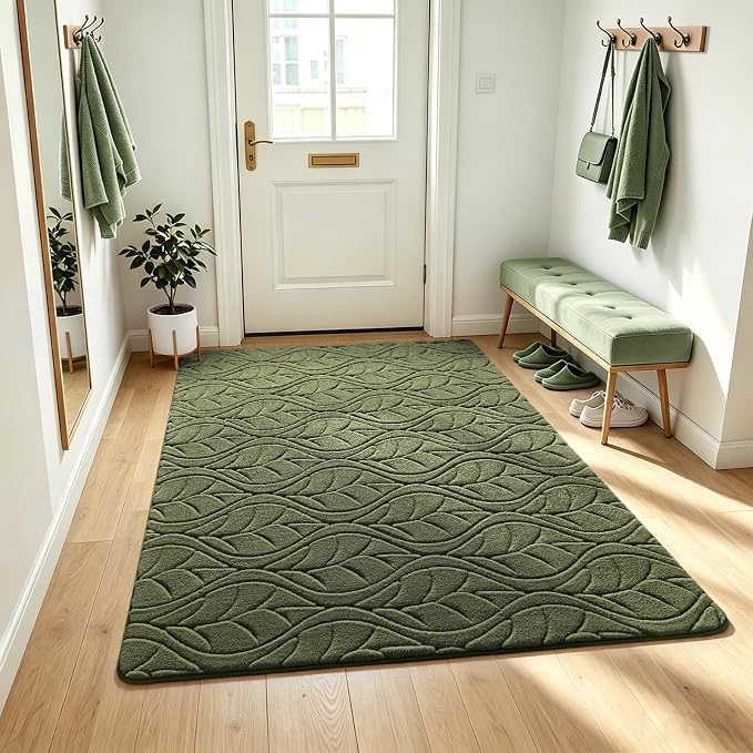 Macgace 3x5 Green Area Rug, Washable Shag Carpet, Kids Room Nursery Rugs - Image 2