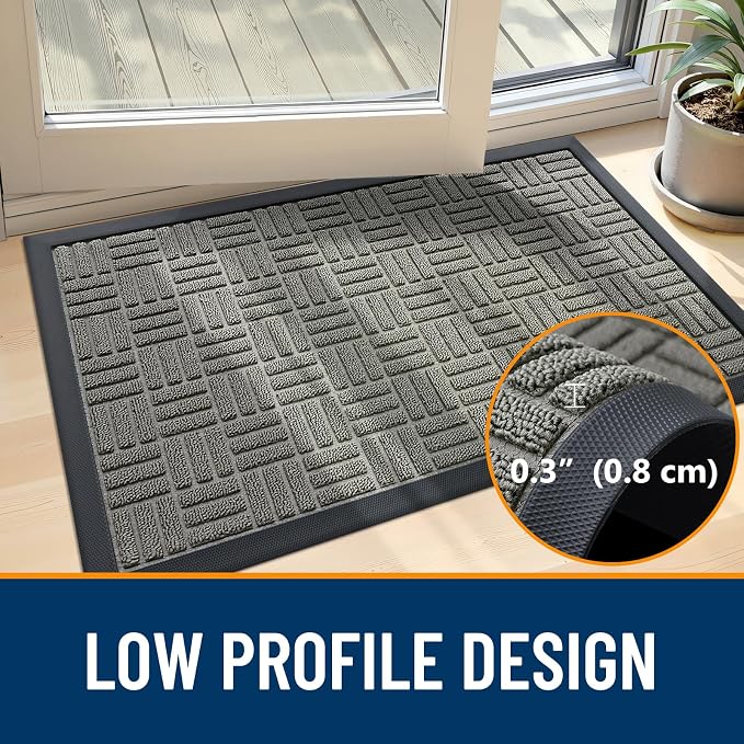 OLANLY Front Door Mat Outside Entrance 71x47, Heavy Duty Sturdy Natural Rubber - Image 5
