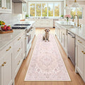RELEANY Area Rugs Runner 2'x8' Washable Non-Slip, Floral Vintage Distress by RELEANY