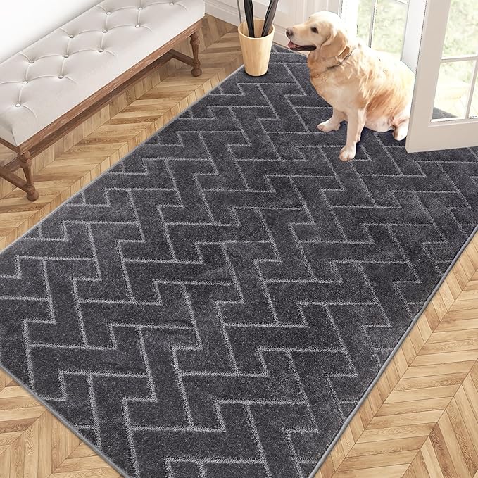 PURRUGS Easy Care Area Rug 4ft x 6ft, Non-Slip Machine Washable Entry Rug by PURRUGS