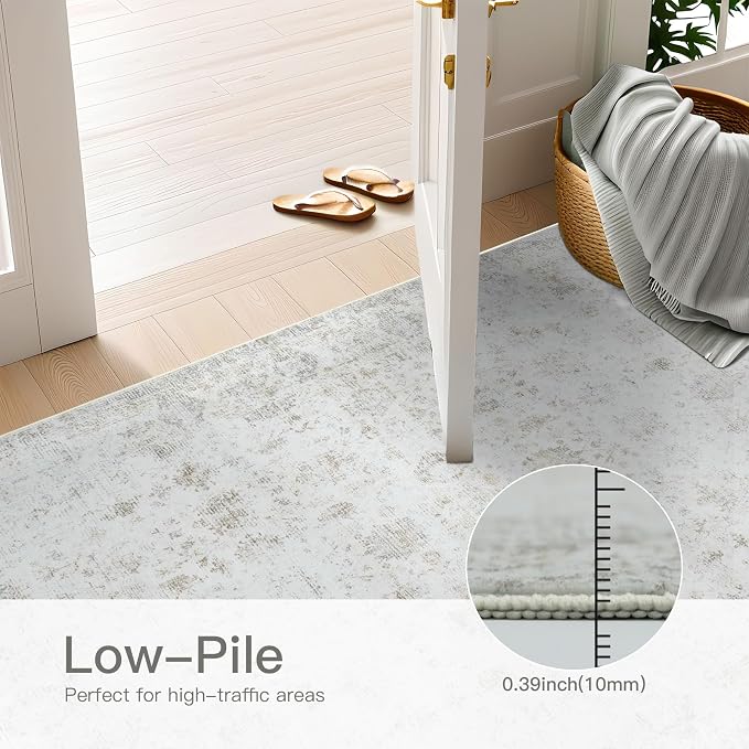Washable 3×5 Area Rug for Living Room, Vintage Floral Rug Soft Non Slip Stain - Image 7