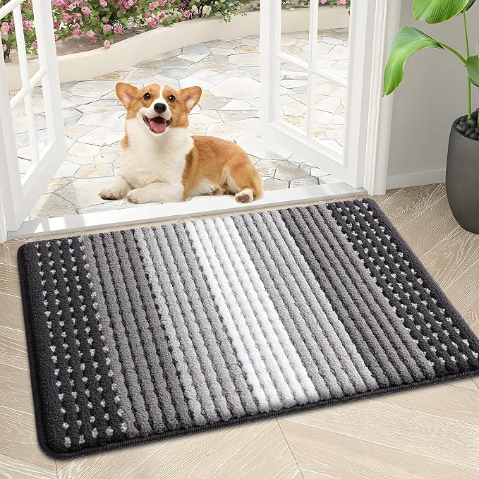 Kitinjoy Indoor Outdoor Door Mat, 30x17 Non-Slip Absorbent Dirt Trapper by Kitinjoy