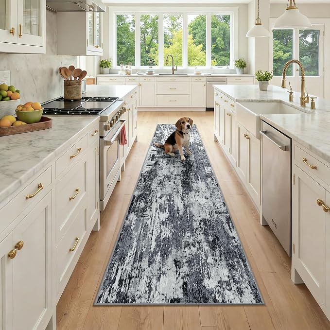 RELEANY Washable Area Rugs 2x9 Non-Slip Modern Abstract Soft by RELEANY
