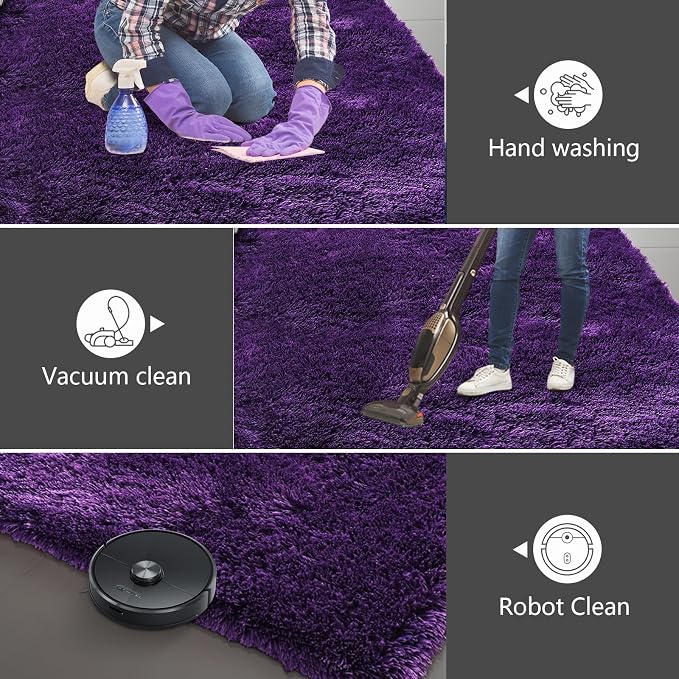 Shag Runner Rug for Bedroom Living Room 3x7 Upgrade Non-Slip Fluffy Soft - Image 6