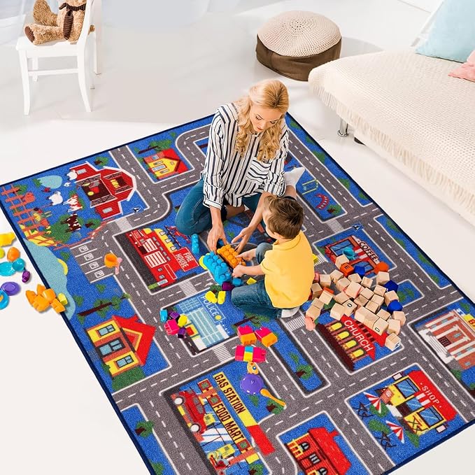 Kids Carpet Playmat Rug 78.7"x59", Car Rug - Image 5