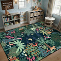 LIVEBOX Washable Bedroom Rug 8x10 Under Bed, Modern Stain Resistant Dark Green by LIVEBOX