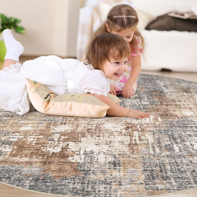 DMOYEST 8ft Round Area Rug Living Room Rugs - Image 5