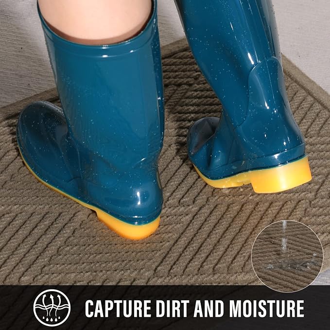 HIYARD Sturdy Front Door Mat, Absorbent Muddy Dirt Resist Welcome Door Mats - Image 6