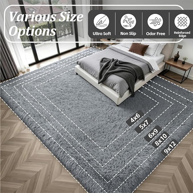 6x9 Area Rugs for Living Room Bedroom: Ultra Soft Fluffy Shag Rug Upgrade - Image 9