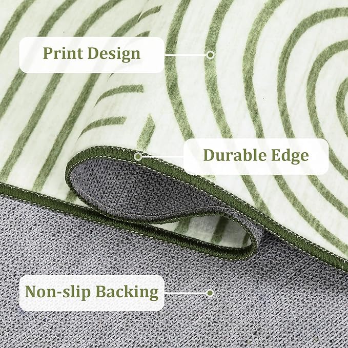 Washable Rug 2x3 Area Rugs for Entryway, Abstract Rug for Bedroom, Soft Rainbow - Image 8